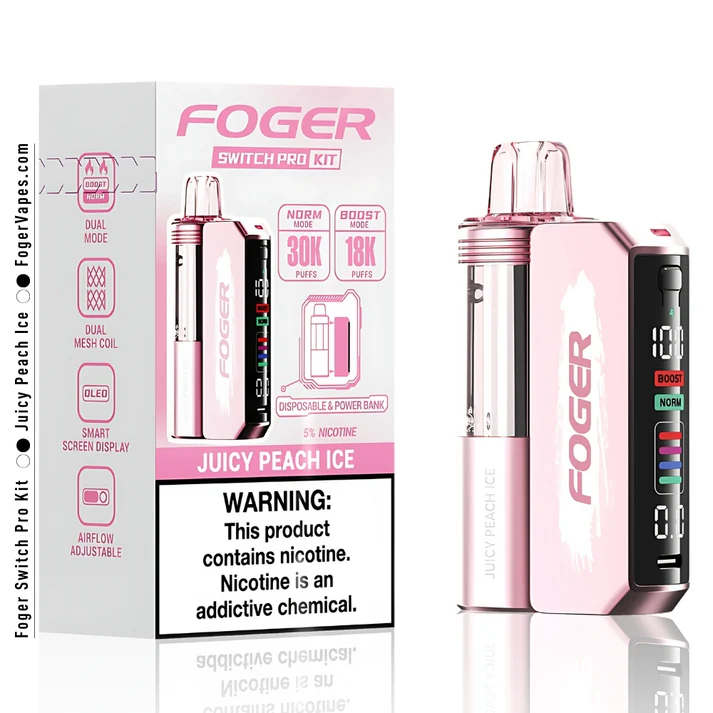 Juicy Peach Ice Foger Switch Pro Kit 30K Puffs - Image 6