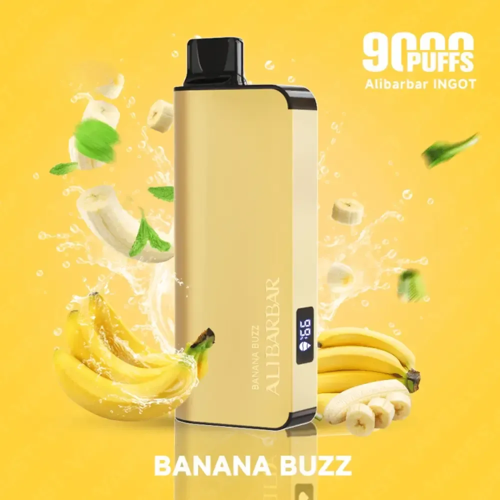 banana-buzz-alibarbar-ingot-9000-disposable-vape.webp BANANA BUZZ – ALIBARBAR INGOT9000 - Image 1