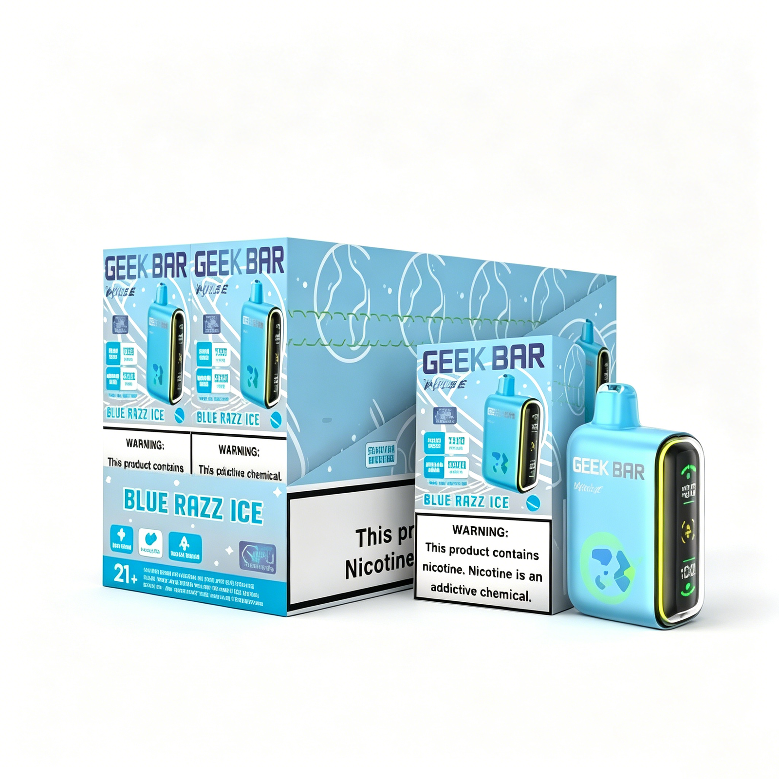 df51d987511eb6b0a22800bf3590dc16 (10-PACK)Geek Bar Pulse 15000 Disposable Vape-BLUE RAZZ ICE - Image 1